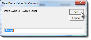 Delta Enter Column Label