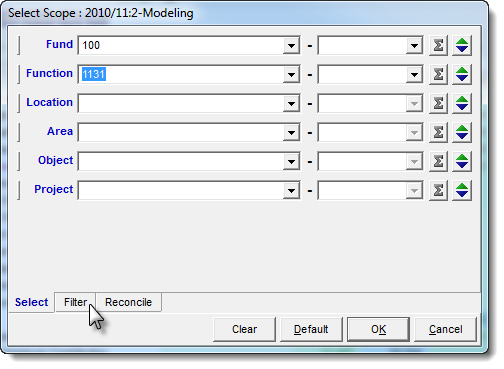 Scope Window Click Filter