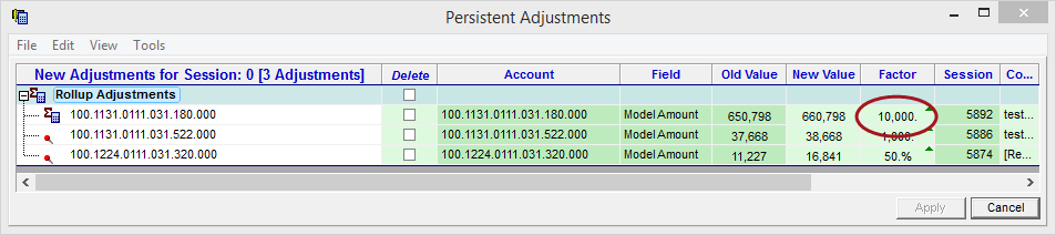 Persistent Adjust Apply