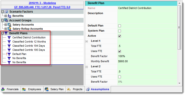 Benefit Plan Properties